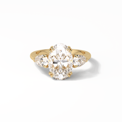 Oval Halo & Pave Lab Grown Diamond Engagement Ring