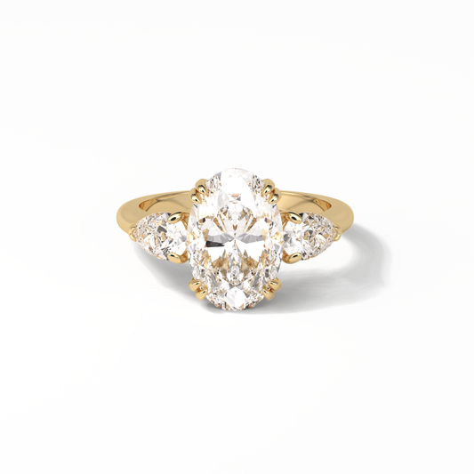 Oval Halo & Pave Lab Grown Diamond Engagement Ring