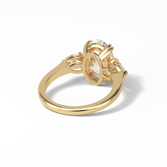 Oval Halo & Pave Lab Grown Diamond Engagement Ring