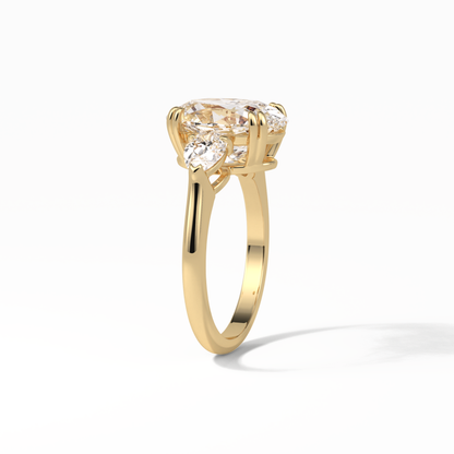 Oval Halo & Pave Lab Grown Diamond Engagement Ring