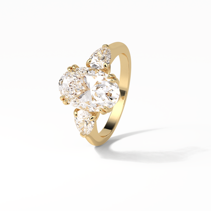 Oval Halo & Pave Lab Grown Diamond Engagement Ring