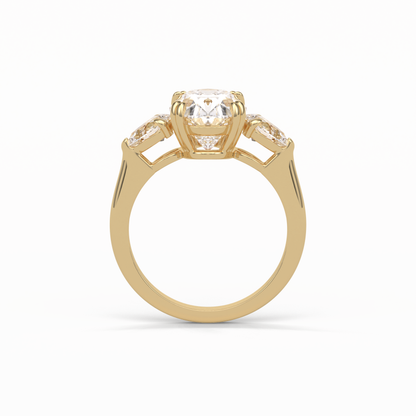 Oval Halo & Pave Lab Grown Diamond Engagement Ring