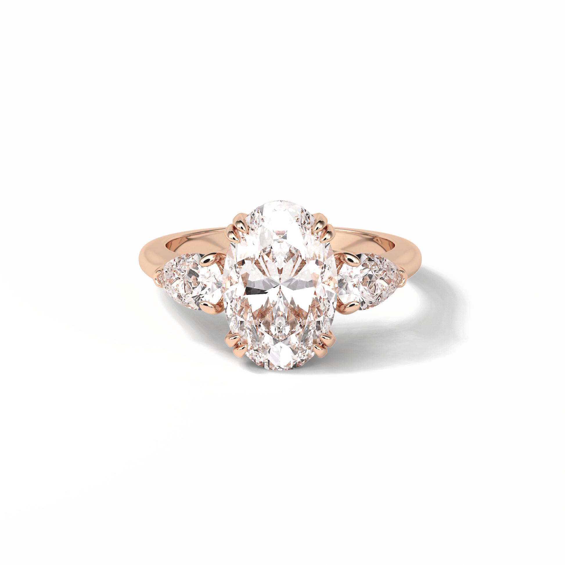 Oval Halo & Pave Lab Grown Diamond Engagement Ring