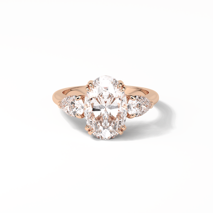 Oval Halo & Pave Lab Grown Diamond Engagement Ring