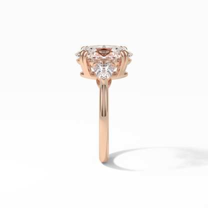Oval Halo & Pave Lab Grown Diamond Engagement Ring