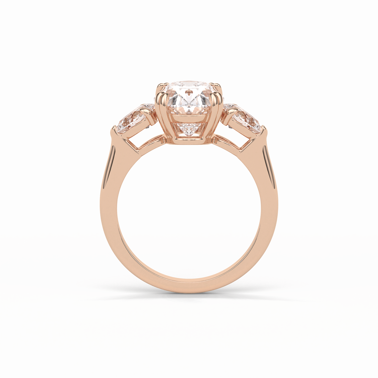 Oval Halo & Pave Lab Grown Diamond Engagement Ring
