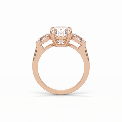 Oval Halo & Pave Lab Grown Diamond Engagement Ring