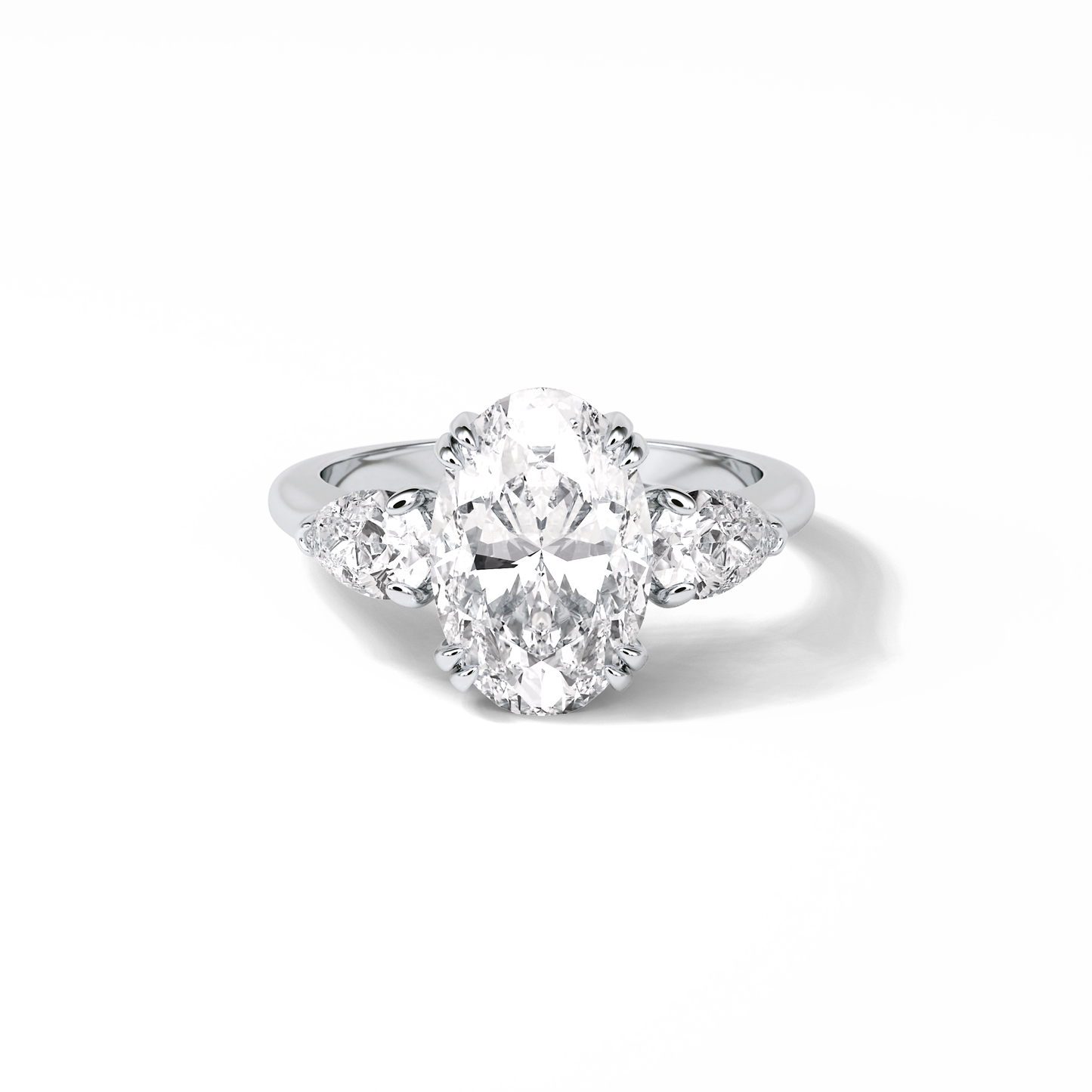 Oval Halo & Pave Lab Grown Diamond Engagement Ring
