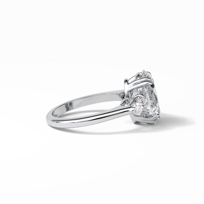 Oval Halo & Pave Lab Grown Diamond Engagement Ring