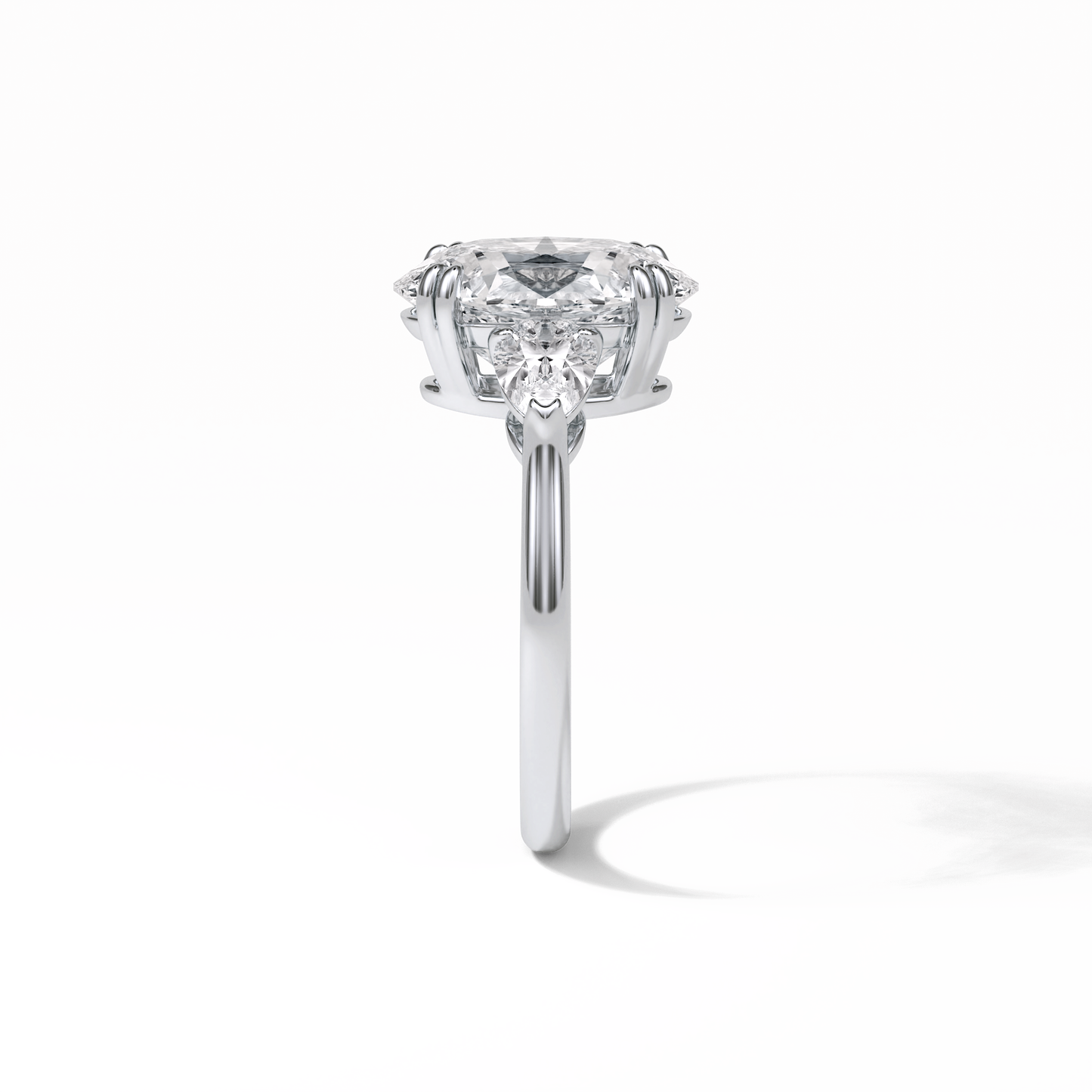 Oval Halo & Pave Lab Grown Diamond Engagement Ring