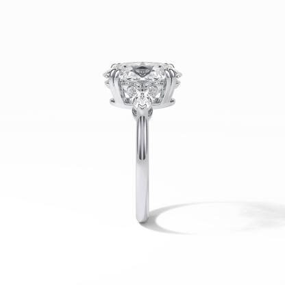 Oval Halo & Pave Lab Grown Diamond Engagement Ring