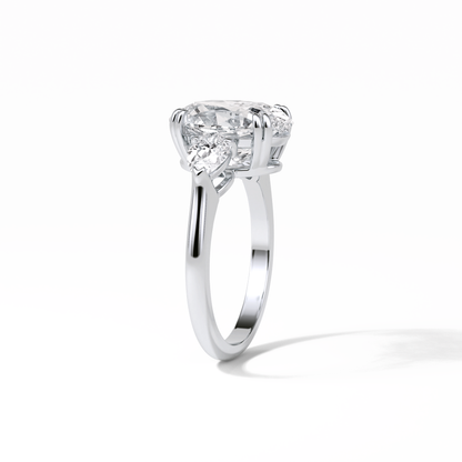 Oval Halo & Pave Lab Grown Diamond Engagement Ring