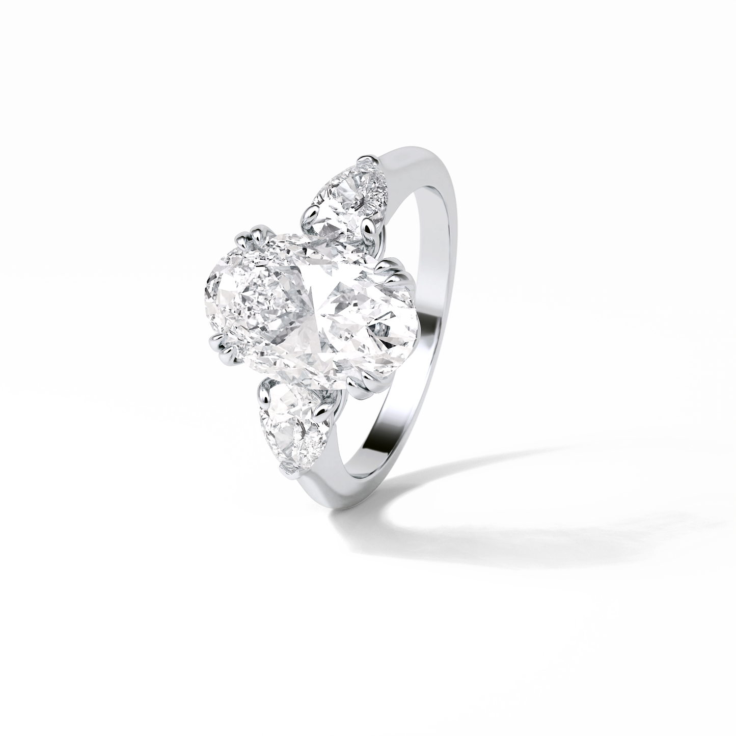 Oval Halo & Pave Lab Grown Diamond Engagement Ring