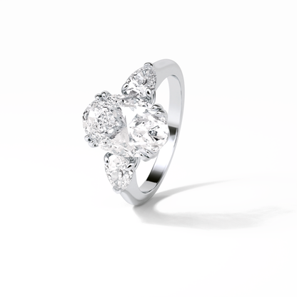 Oval Halo & Pave Lab Grown Diamond Engagement Ring