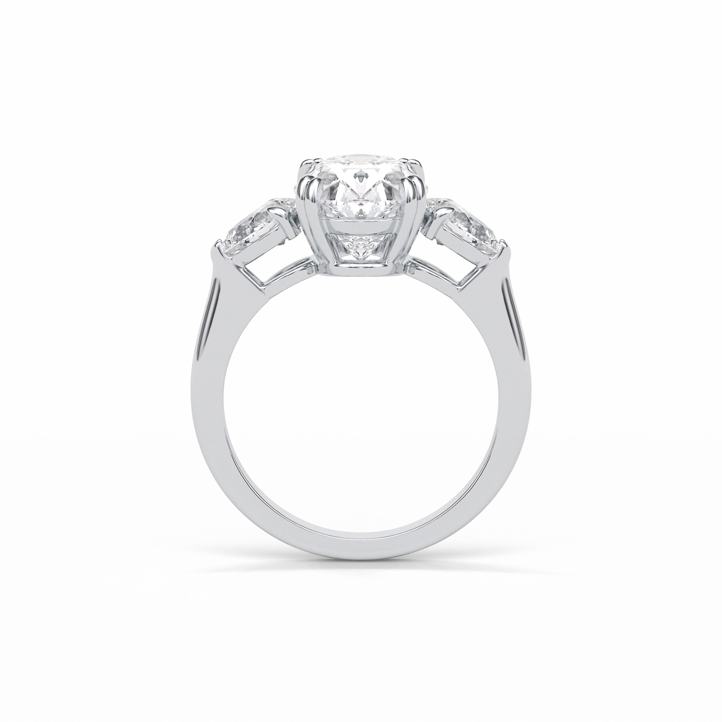 Oval Halo & Pave Lab Grown Diamond Engagement Ring