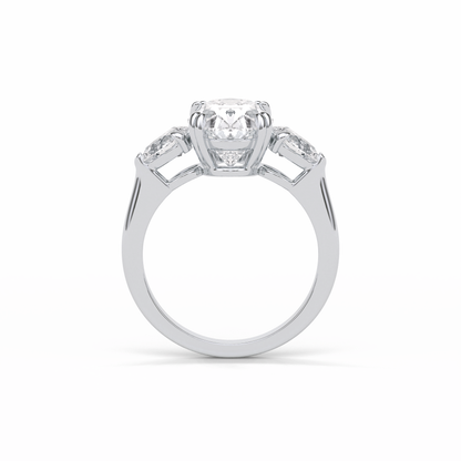 Oval Halo & Pave Lab Grown Diamond Engagement Ring