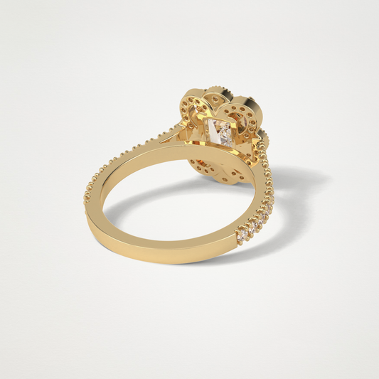 Emerald Cluster Lab Grown Diamond Engagement Ring