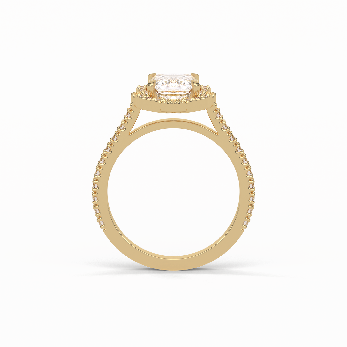 Emerald Cluster Lab Grown Diamond Engagement Ring