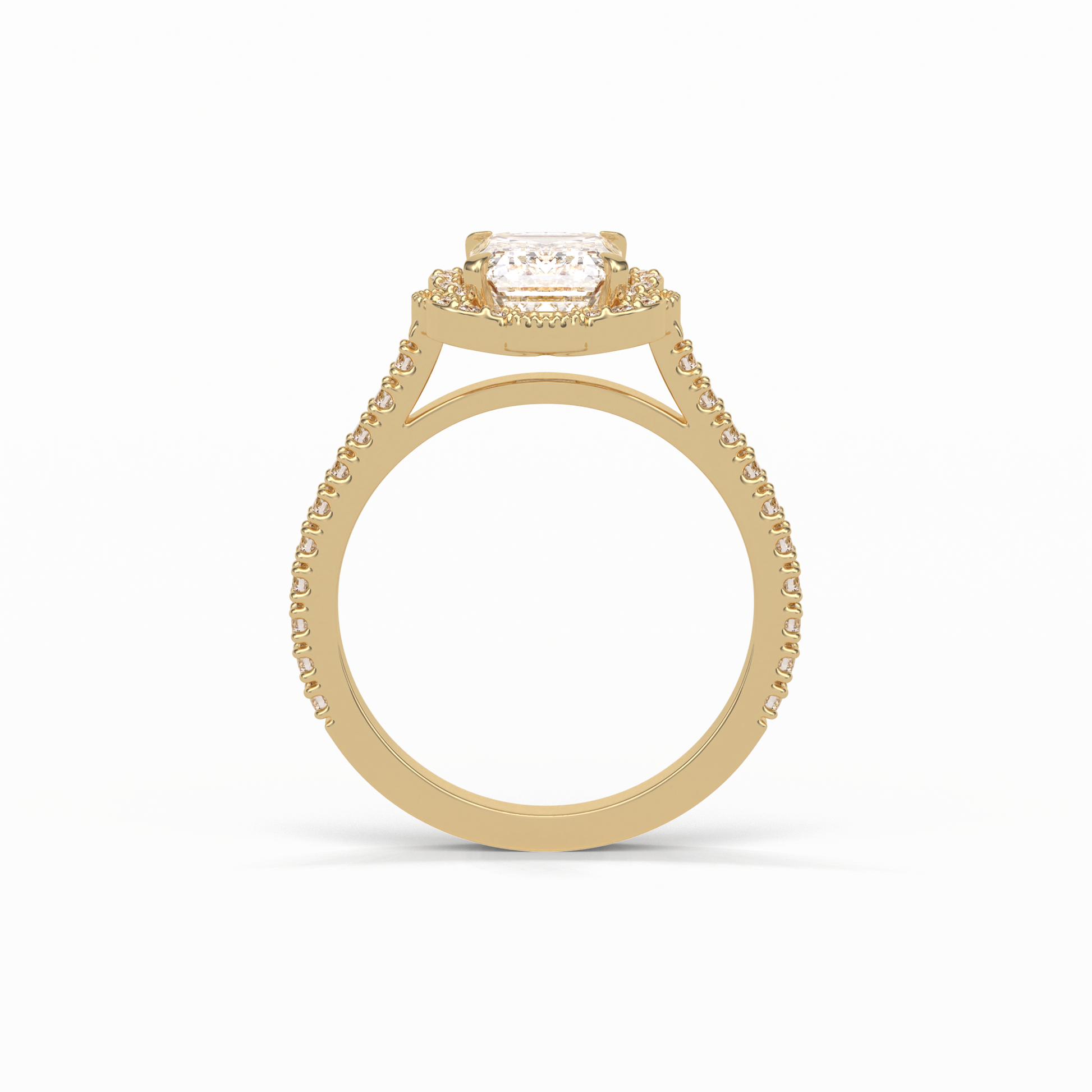Emerald Cluster Lab Grown Diamond Engagement Ring