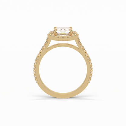 Emerald Cluster Lab Grown Diamond Engagement Ring
