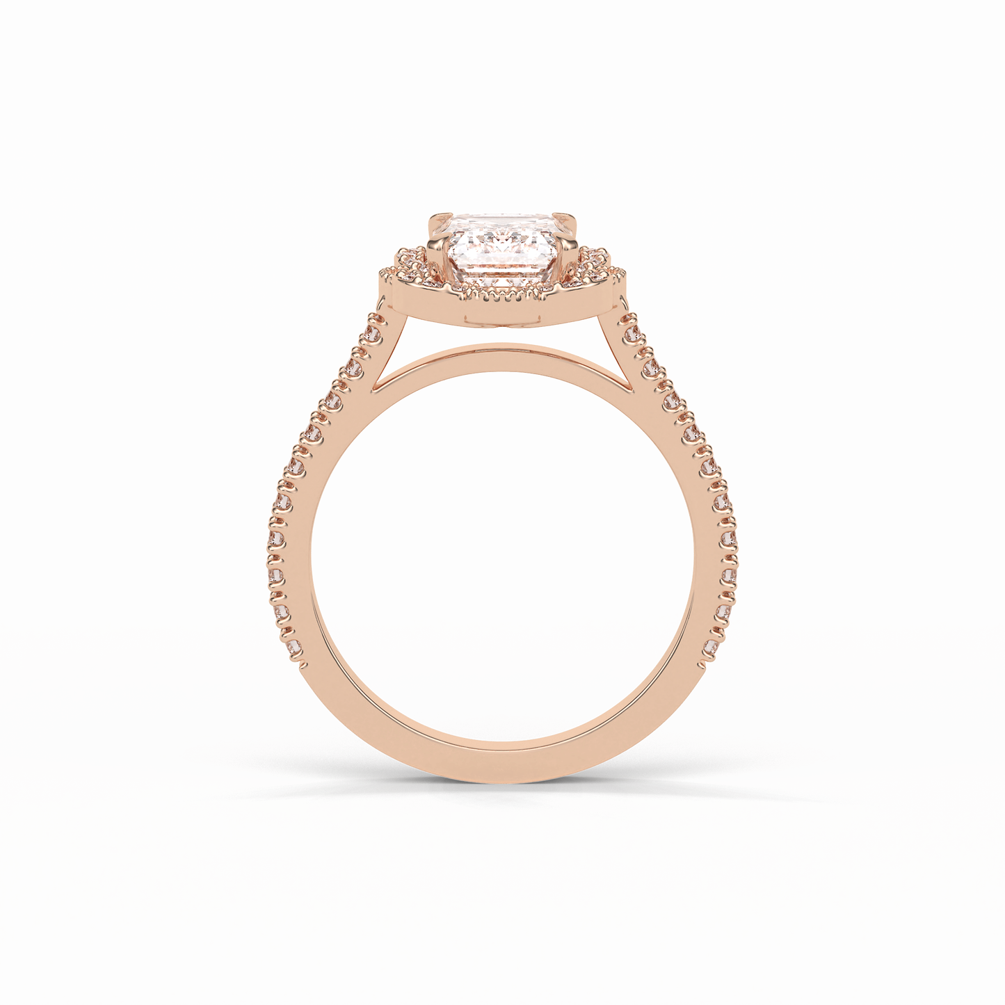 Emerald Cluster Lab Grown Diamond Engagement Ring