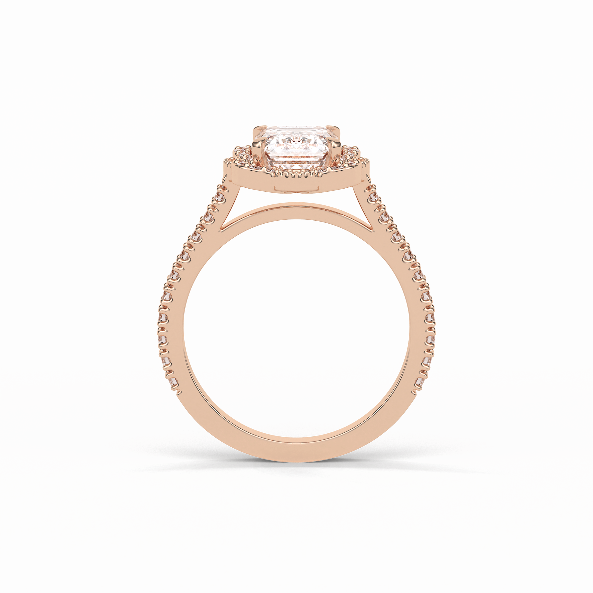Emerald Cluster Lab Grown Diamond Engagement Ring