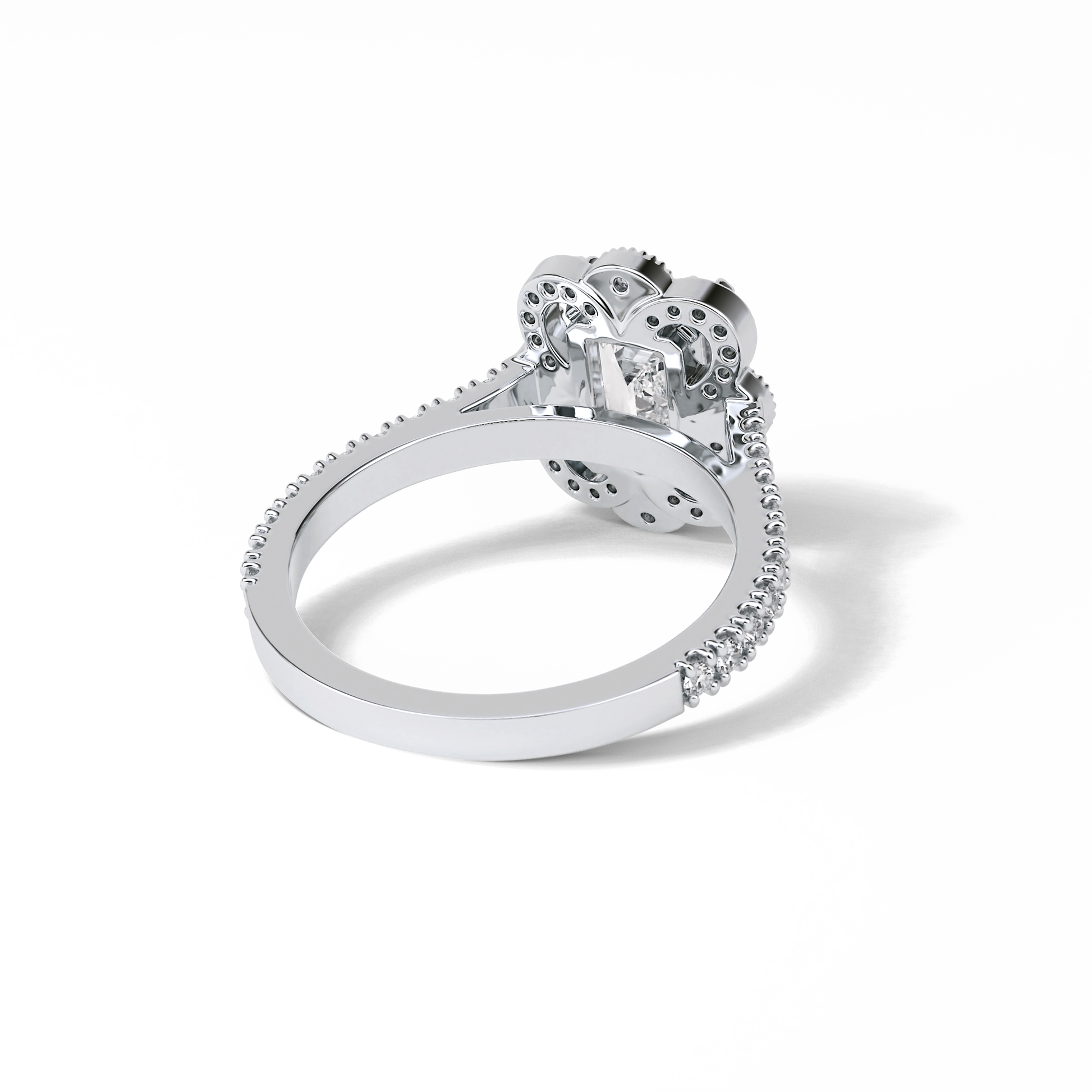 Emerald Cluster Lab Grown Diamond Engagement Ring