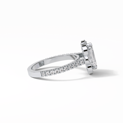 Emerald Cluster Lab Grown Diamond Engagement Ring