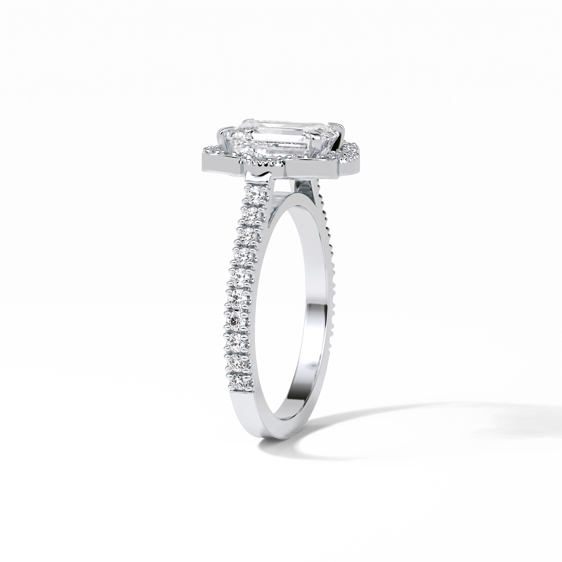Emerald Cluster Lab Grown Diamond Engagement Ring