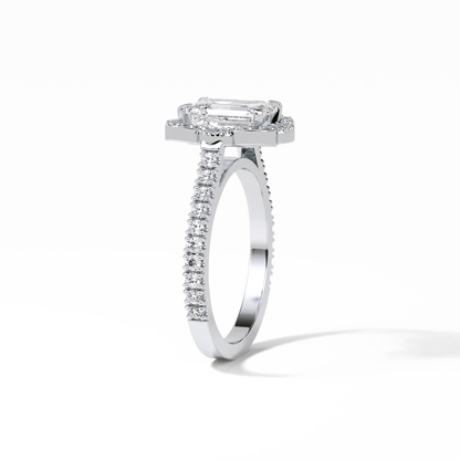 Emerald Cluster Lab Grown Diamond Engagement Ring