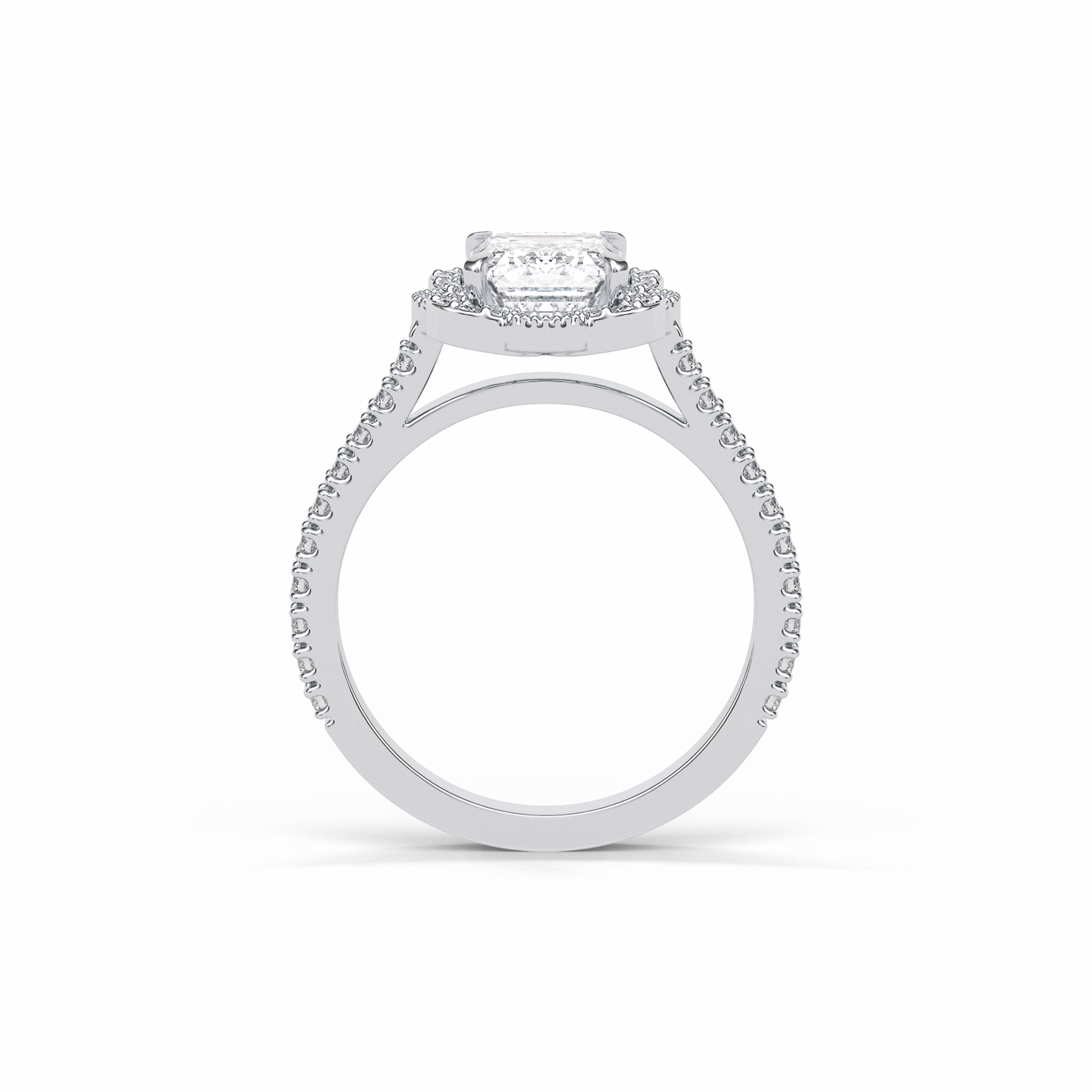 Emerald Cluster Lab Grown Diamond Engagement Ring