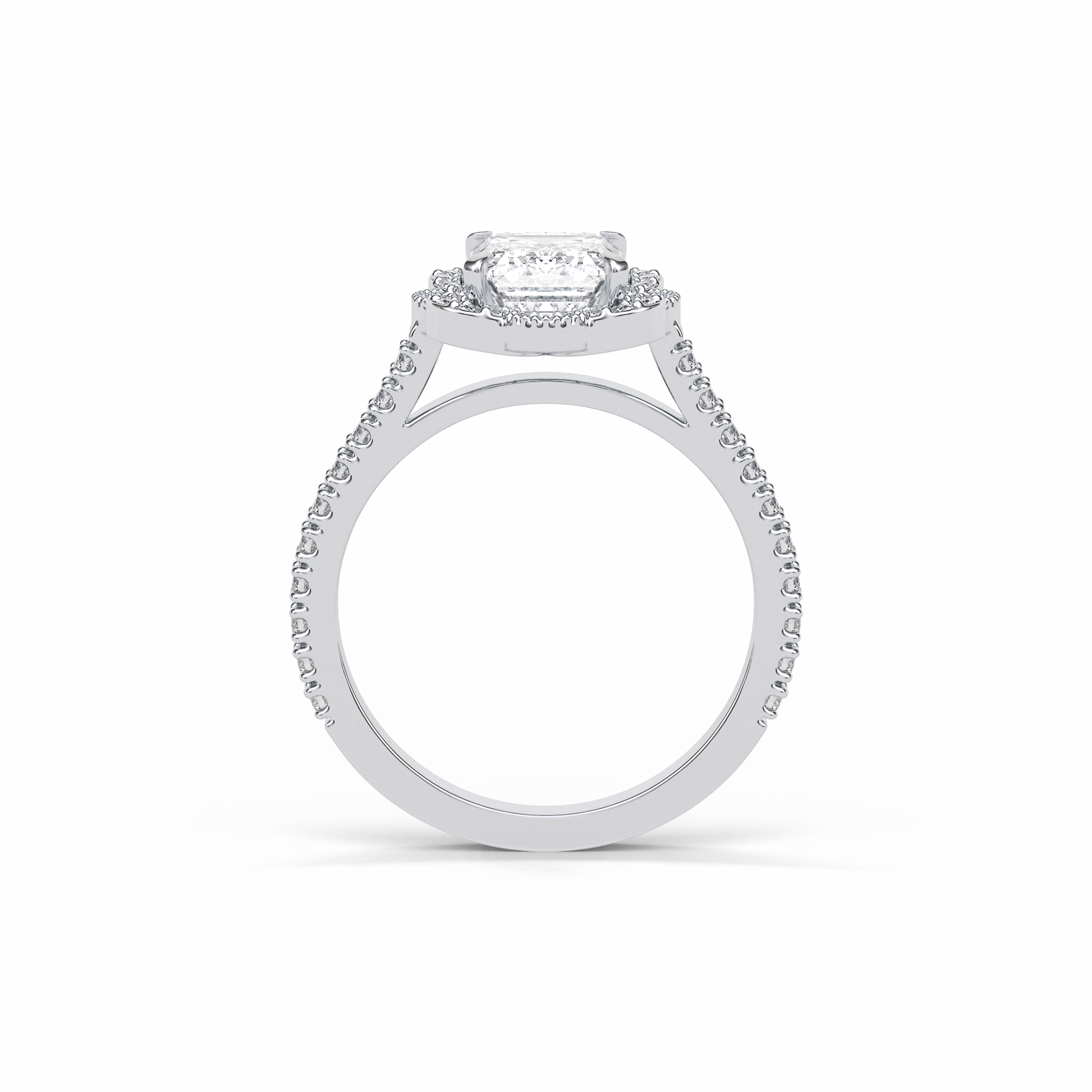 Emerald Cluster Lab Grown Diamond Engagement Ring
