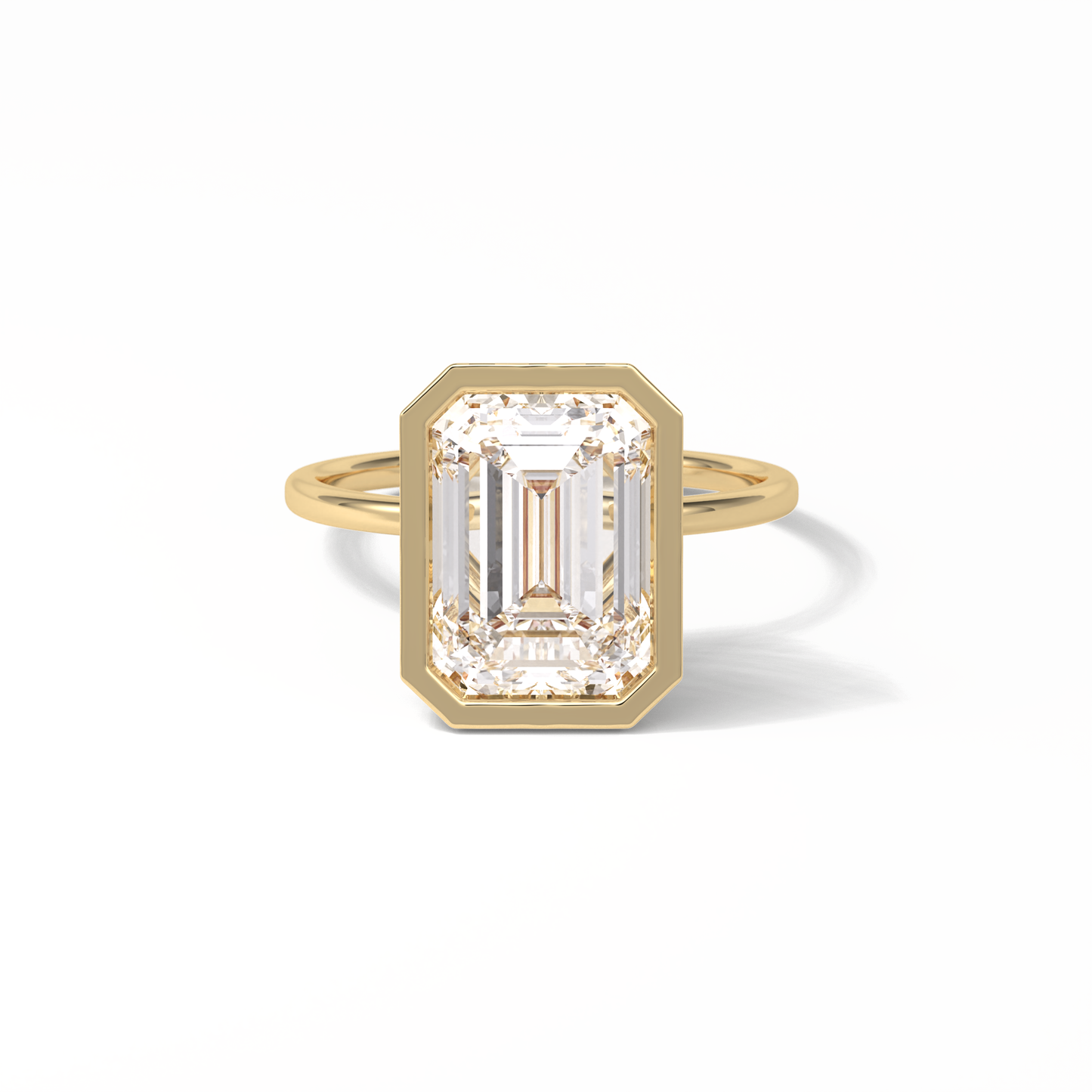 Emerald Solitaire Lab Grown Diamond Engagement Ring