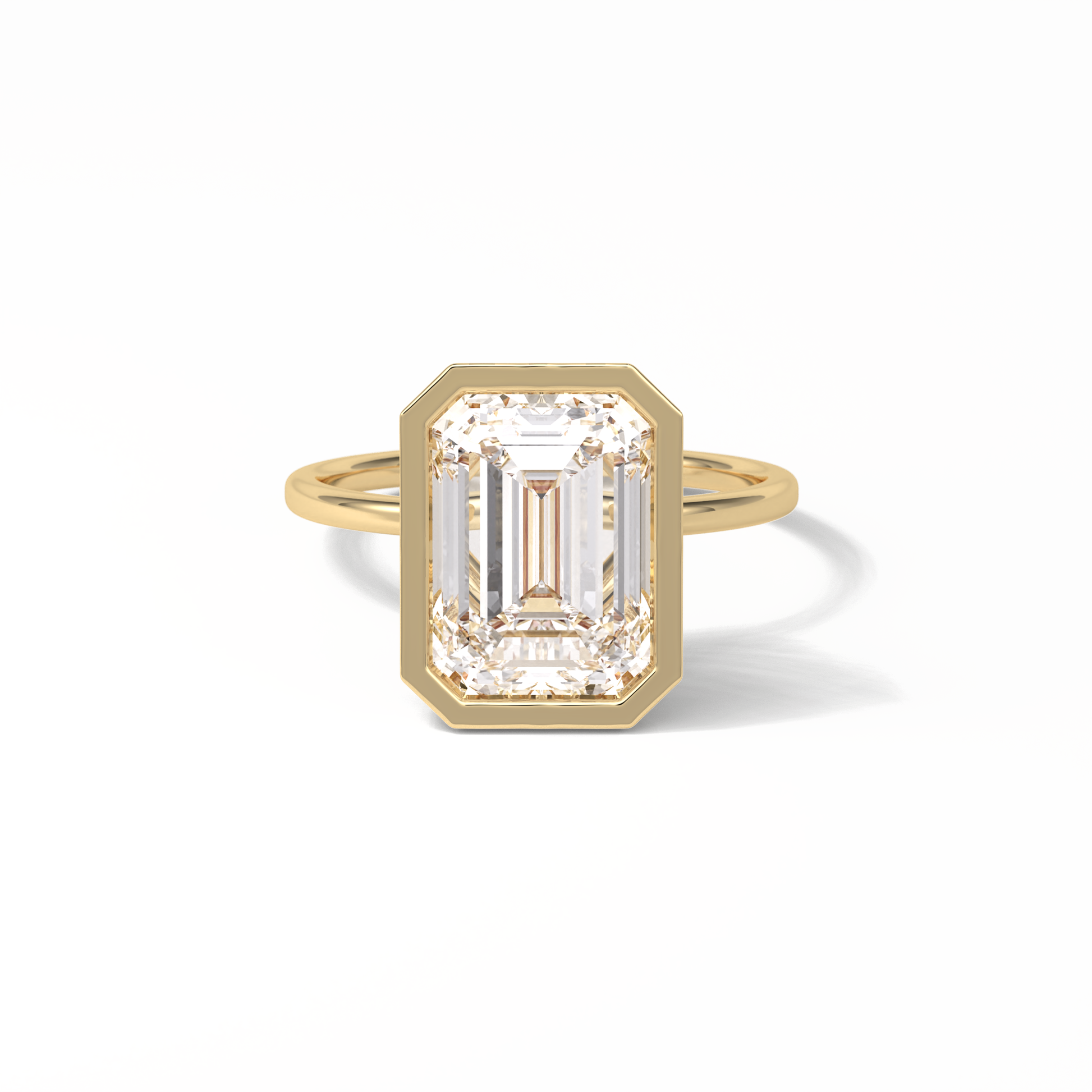 Emerald Solitaire Lab Grown Diamond Engagement Ring