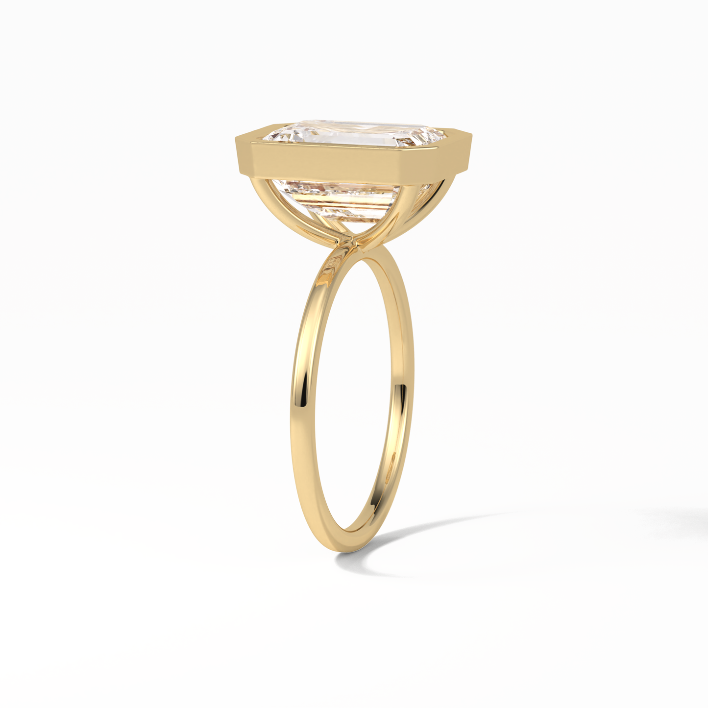 Emerald Solitaire Lab Grown Diamond Engagement Ring