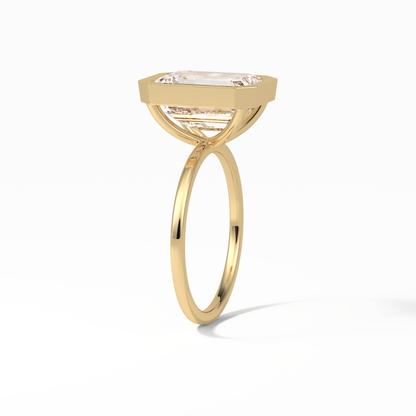 Emerald Solitaire Lab Grown Diamond Engagement Ring