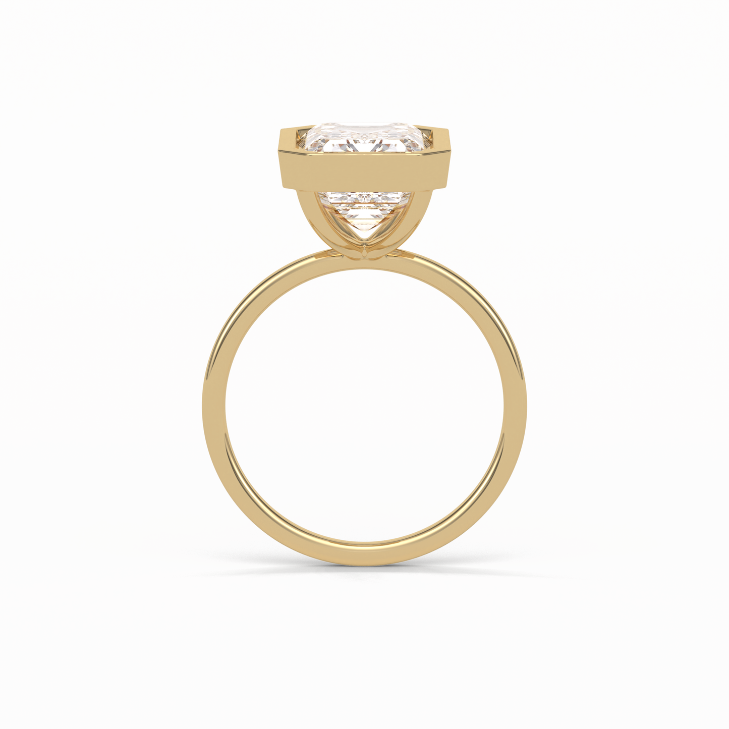 Emerald Solitaire Lab Grown Diamond Engagement Ring