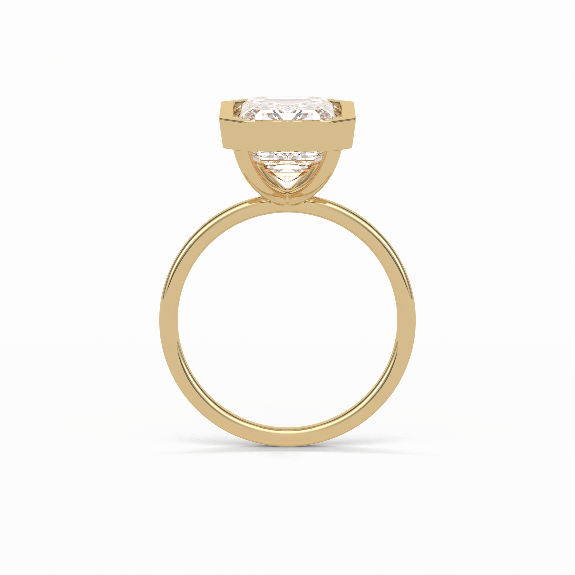 Emerald Solitaire Lab Grown Diamond Engagement Ring