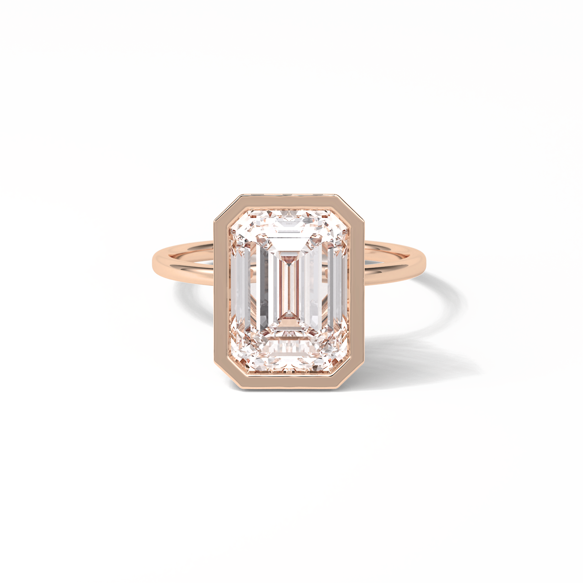 Emerald Solitaire Lab Grown Diamond Engagement Ring