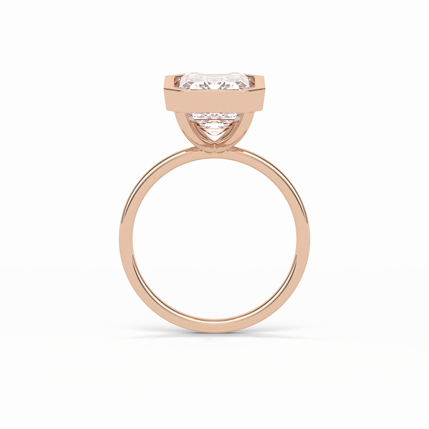 Emerald Solitaire Lab Grown Diamond Engagement Ring