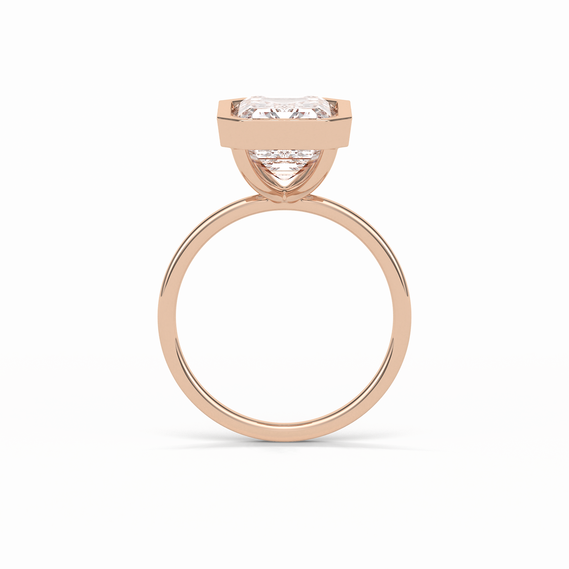 Emerald Solitaire Lab Grown Diamond Engagement Ring
