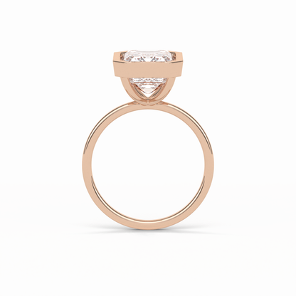 Emerald Solitaire Lab Grown Diamond Engagement Ring