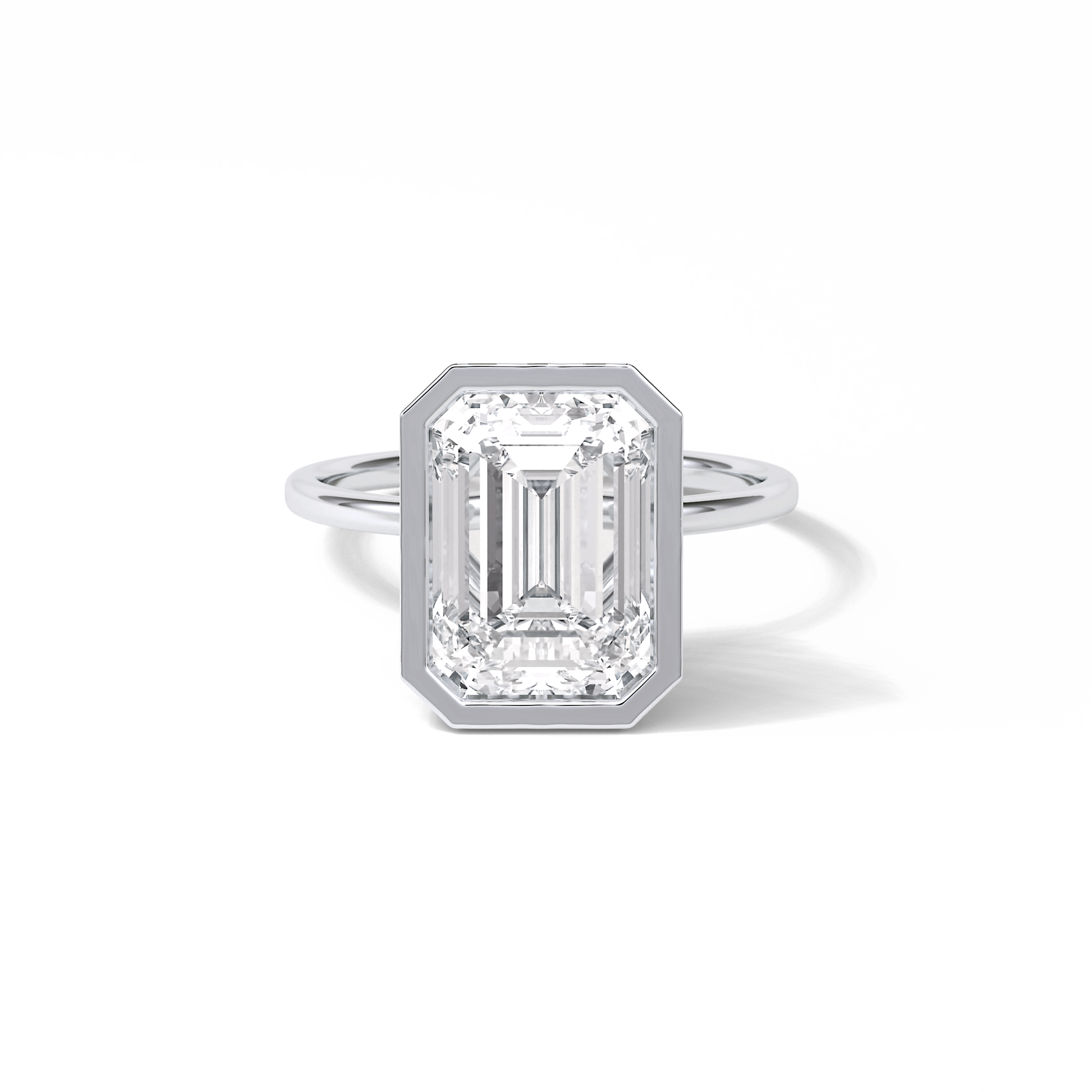 Emerald Solitaire Lab Grown Diamond Engagement Ring