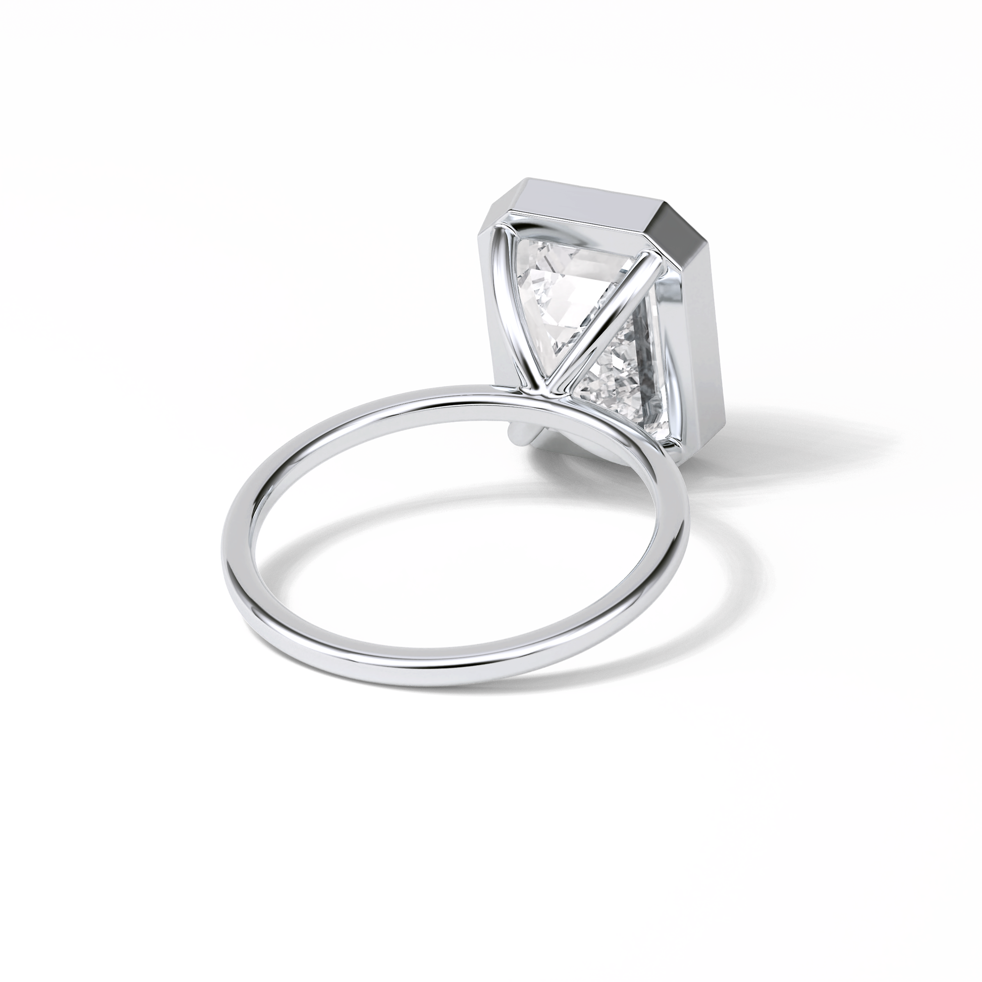Emerald Solitaire Lab Grown Diamond Engagement Ring