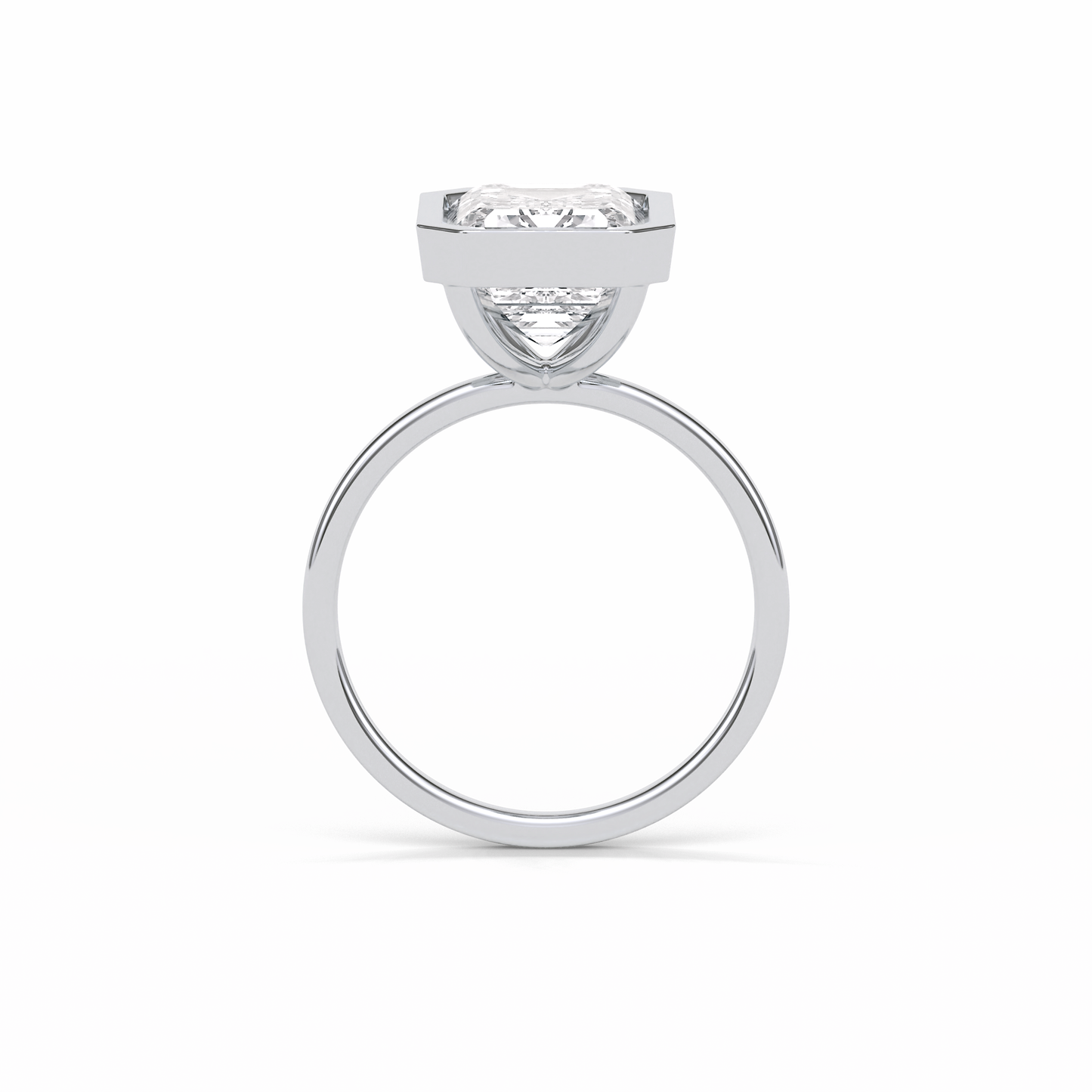 Emerald Solitaire Lab Grown Diamond Engagement Ring