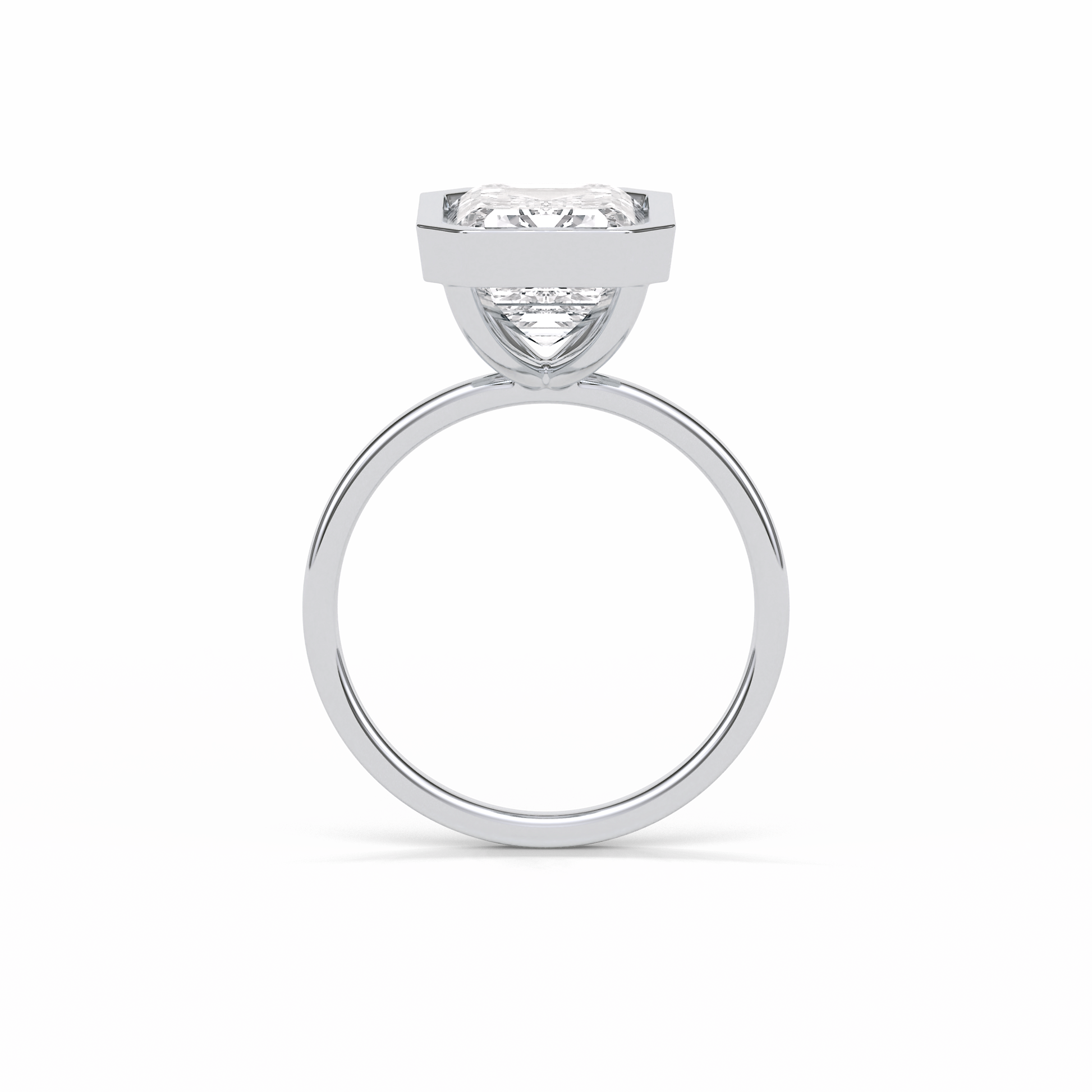 Emerald Solitaire Lab Grown Diamond Engagement Ring