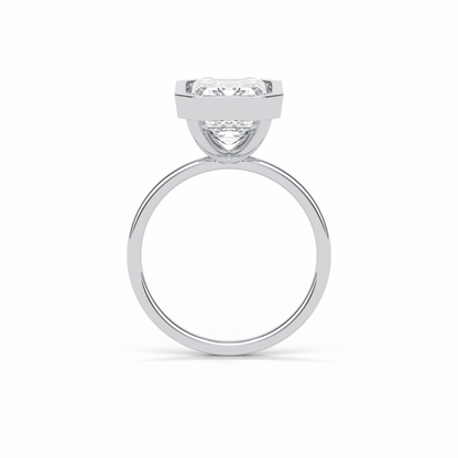 Emerald Solitaire Lab Grown Diamond Engagement Ring
