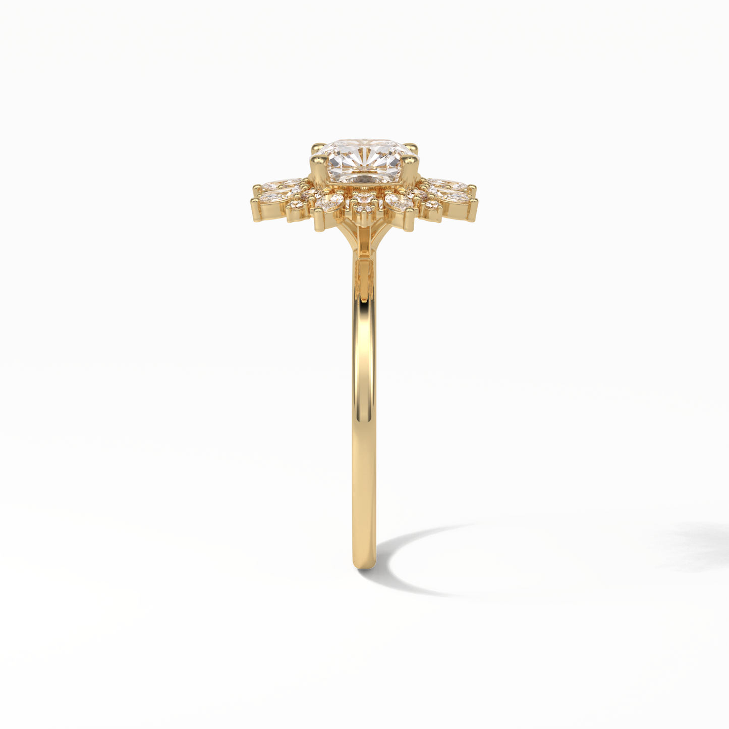 Cushion Cluster Lab Grown Diamond Engagement Ring