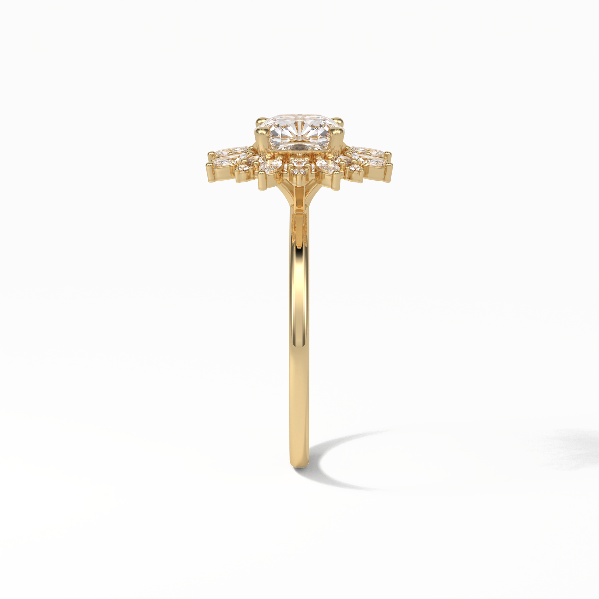 Cushion Cluster Lab Grown Diamond Engagement Ring