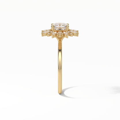 Cushion Cluster Lab Grown Diamond Engagement Ring